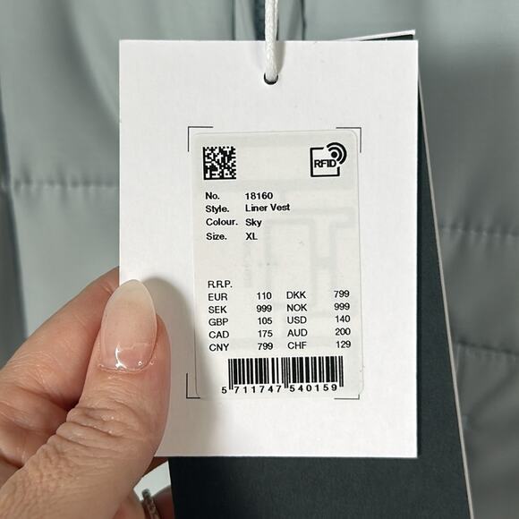 Rains Silver Gray Quilted Liner Vest XL Waterproof Rainproof Jacket Puffer Pad - Picture 10 of 16